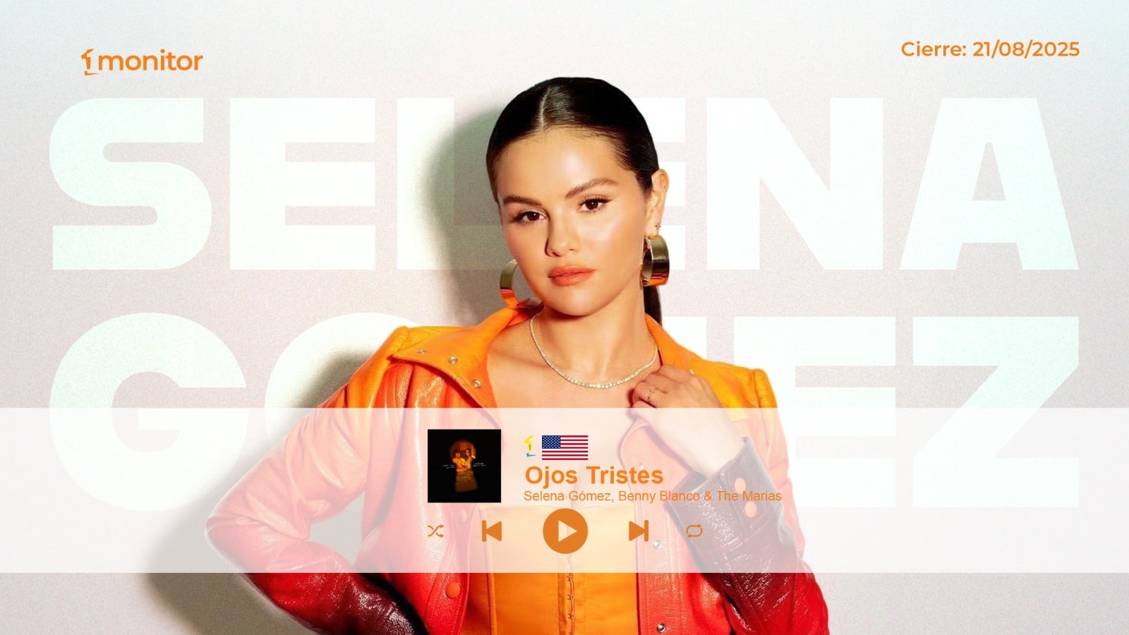 Selena Gomez conquista el #1 en USA con “Ojos Tristes”: un homenaje nostálgico que une generaciones