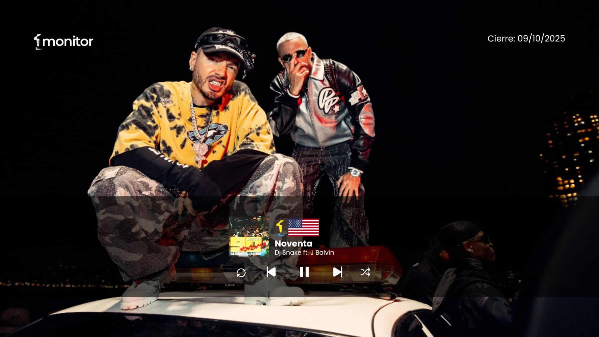 DJ Snake y J Balvin conquistan el #1 en USA con Noventa: un viaje retro que enciende el verano latino