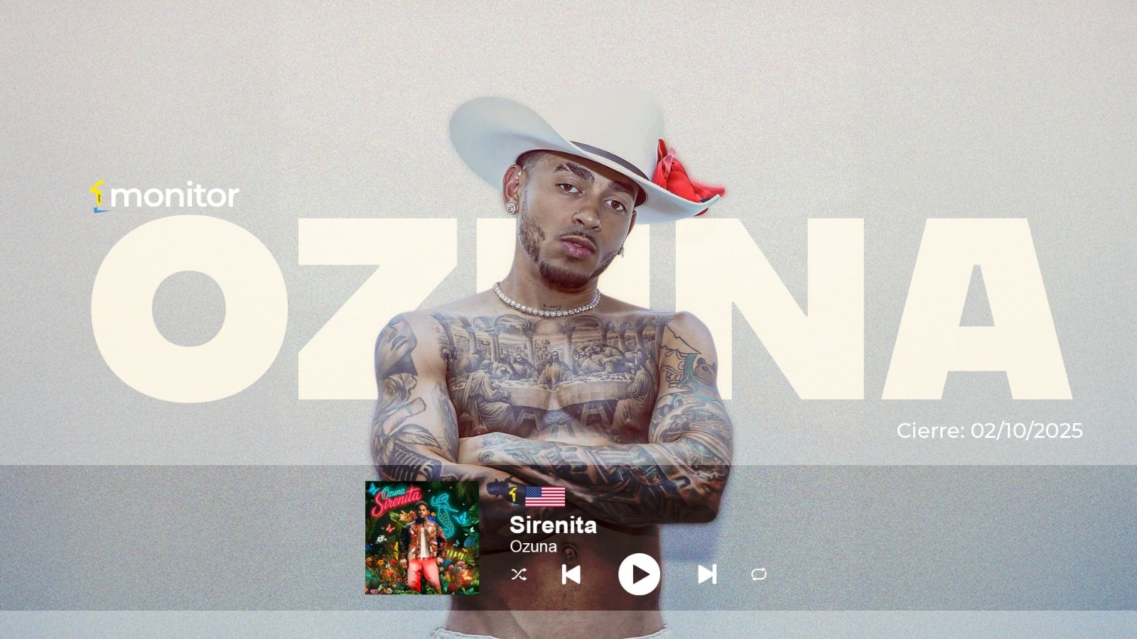 Ozuna vuelve a conquista el #1 en USA con Sirenita: un himno veraniego con 12.8 millones de oyentes