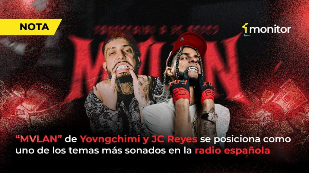 Portada del sencillo MVLAN de Yovngchimi y JC Reyes, éxito en la radio española.