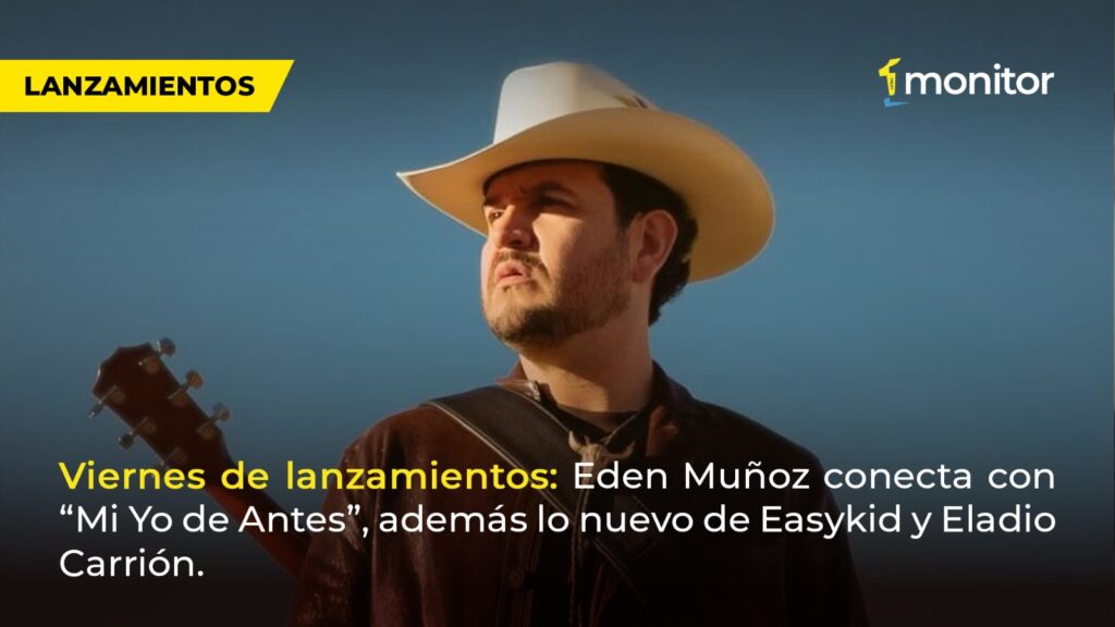 ollage de los artistas Eden Muñoz, W Sound, Eladio Carrión, Marc Anthony & Nathy Peluso y MC Davo & Sabino con temática de nuevos lanzamientos musicales.