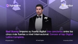 Bad Bunny lidera el Top Digital Latino Internacional según consumo digital en plataformas