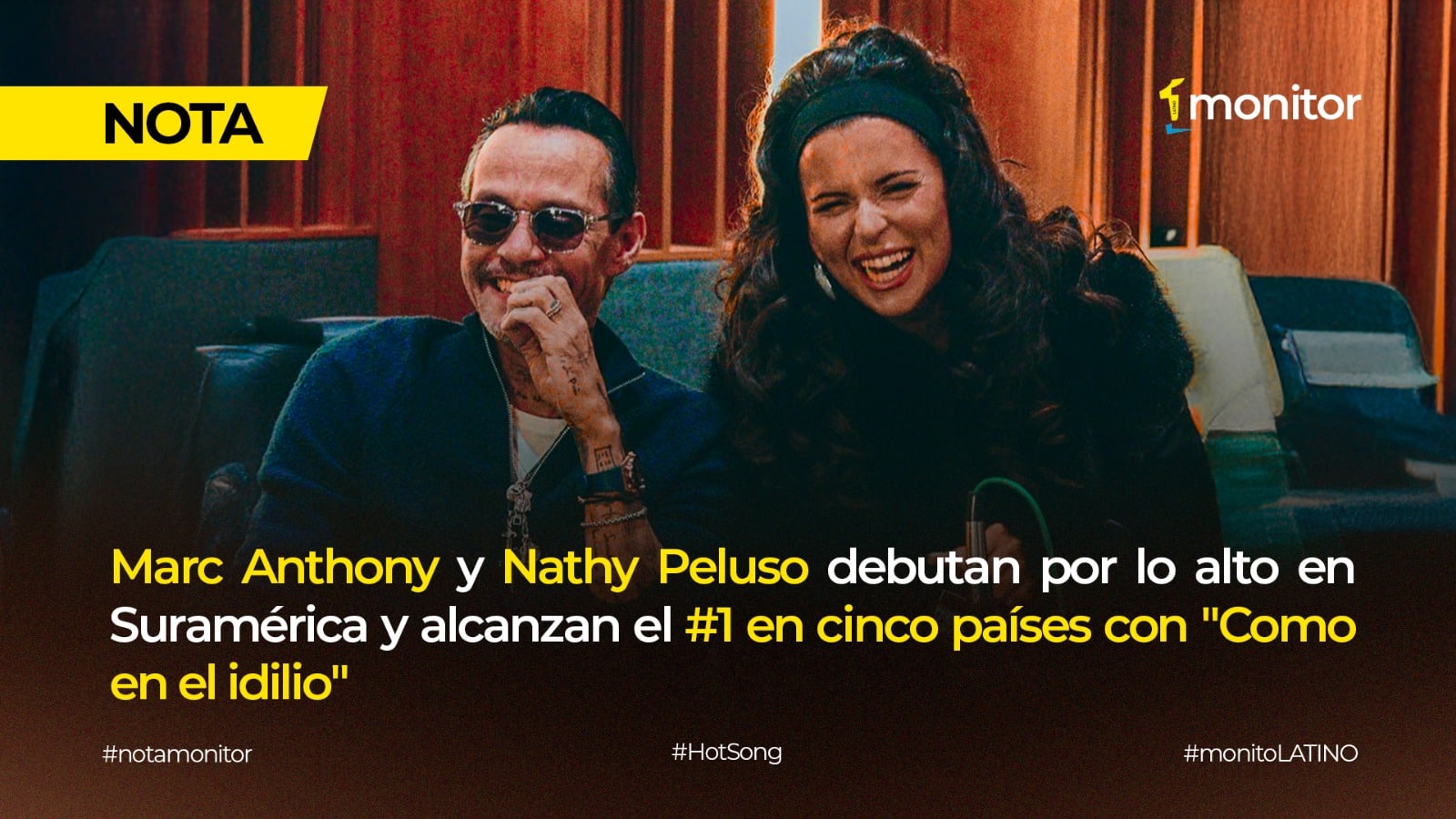 Marc Anthony y Nathy Peluso debutan por lo alto en Suramérica y alcanzan el #1 en cinco países con «Como en el Idilio»