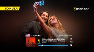 Karol G y Marco Antonio Solís en “Coleccionando Heridas”, canción #1 en el Top monitorLATINO USA
