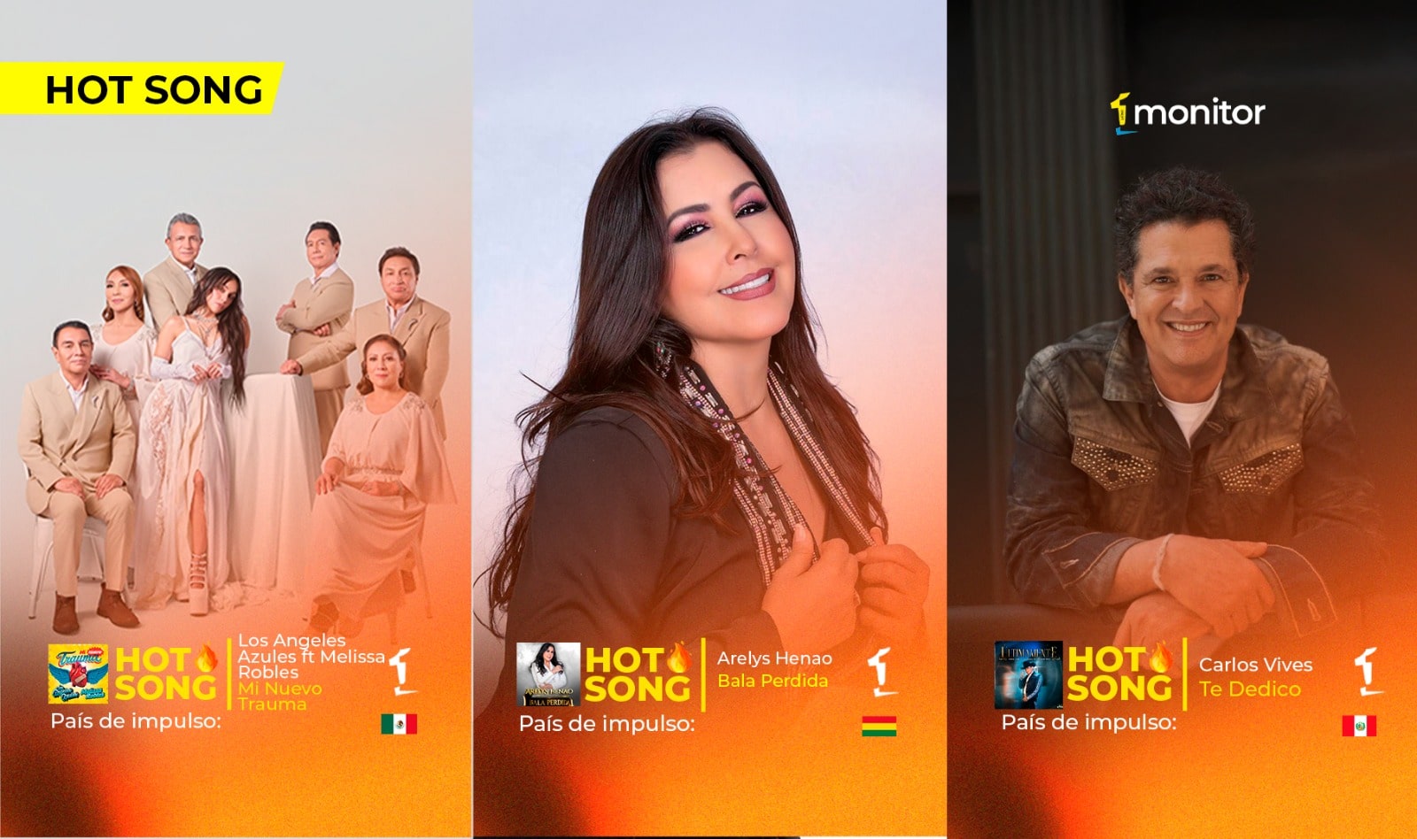 Tres estilos, un pulso latino: Los Ángeles Azules, Arelys Henao y Carlos Vives en HotSong