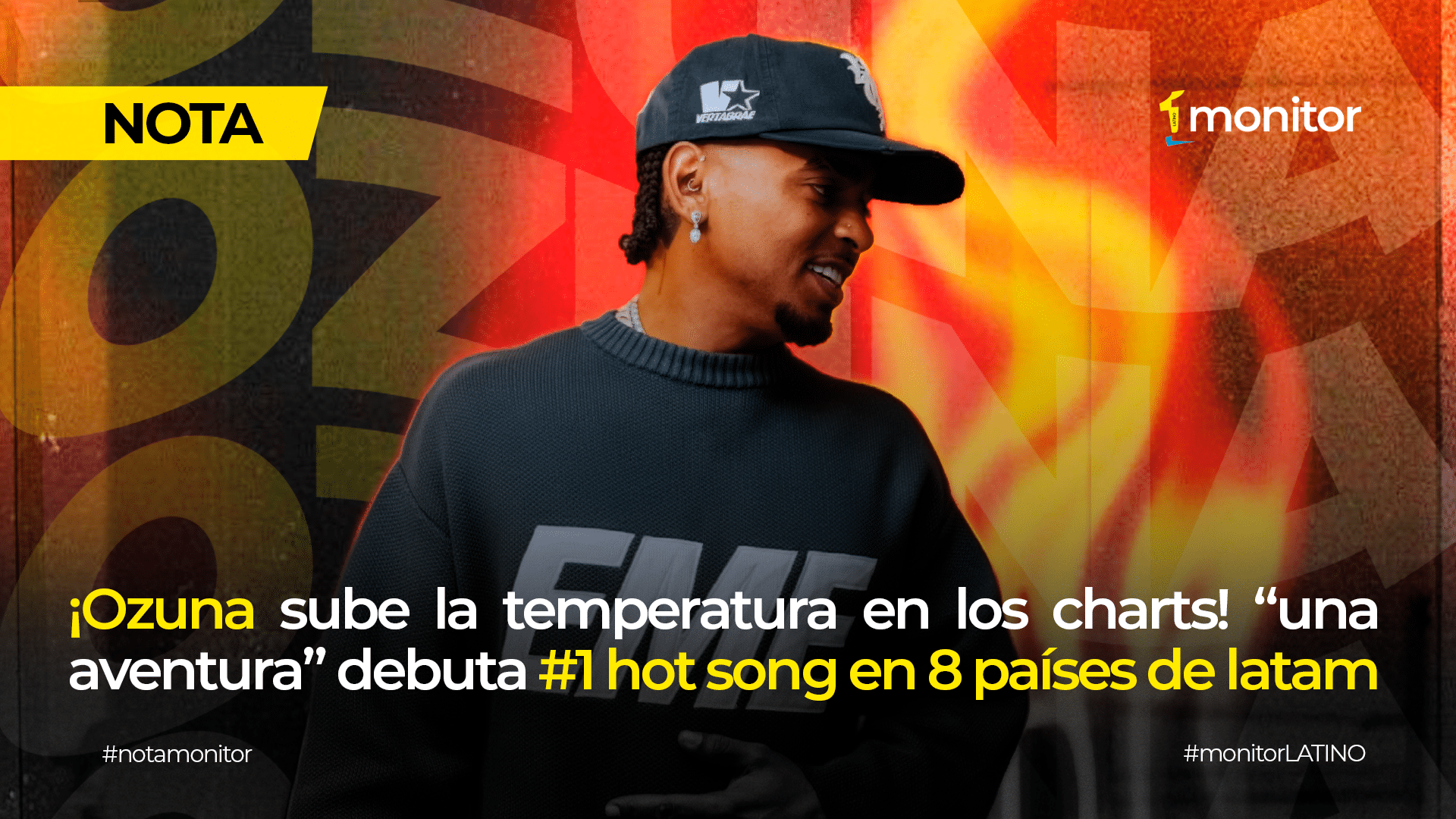 ¡Ozuna sube la temperatura en los charts! “Una Aventura” debuta #1 en el Hot Song en 8 países de Latam