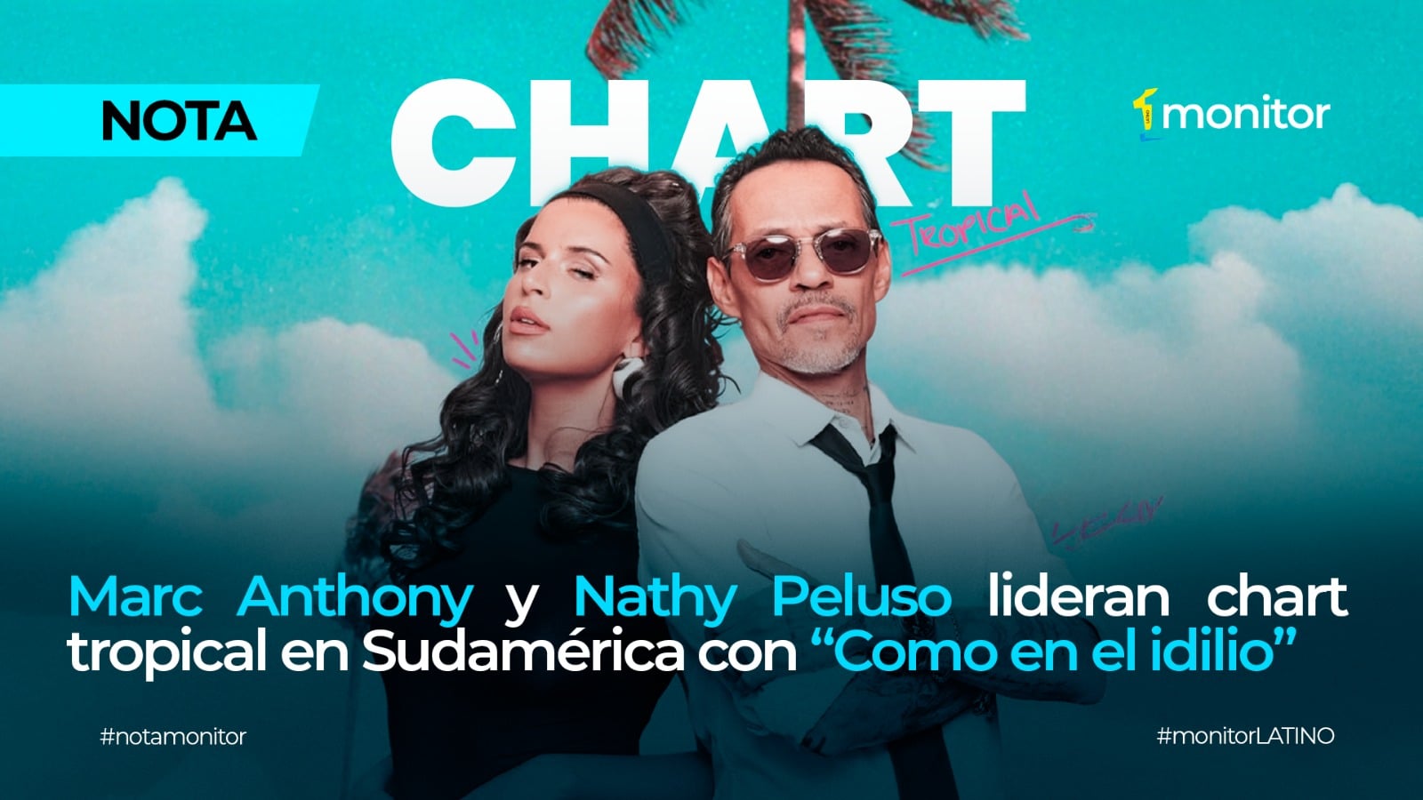 Marc Anthony y Nathy Peluso lideran el chart tropical en Sudamérica con “Como en el idilio”