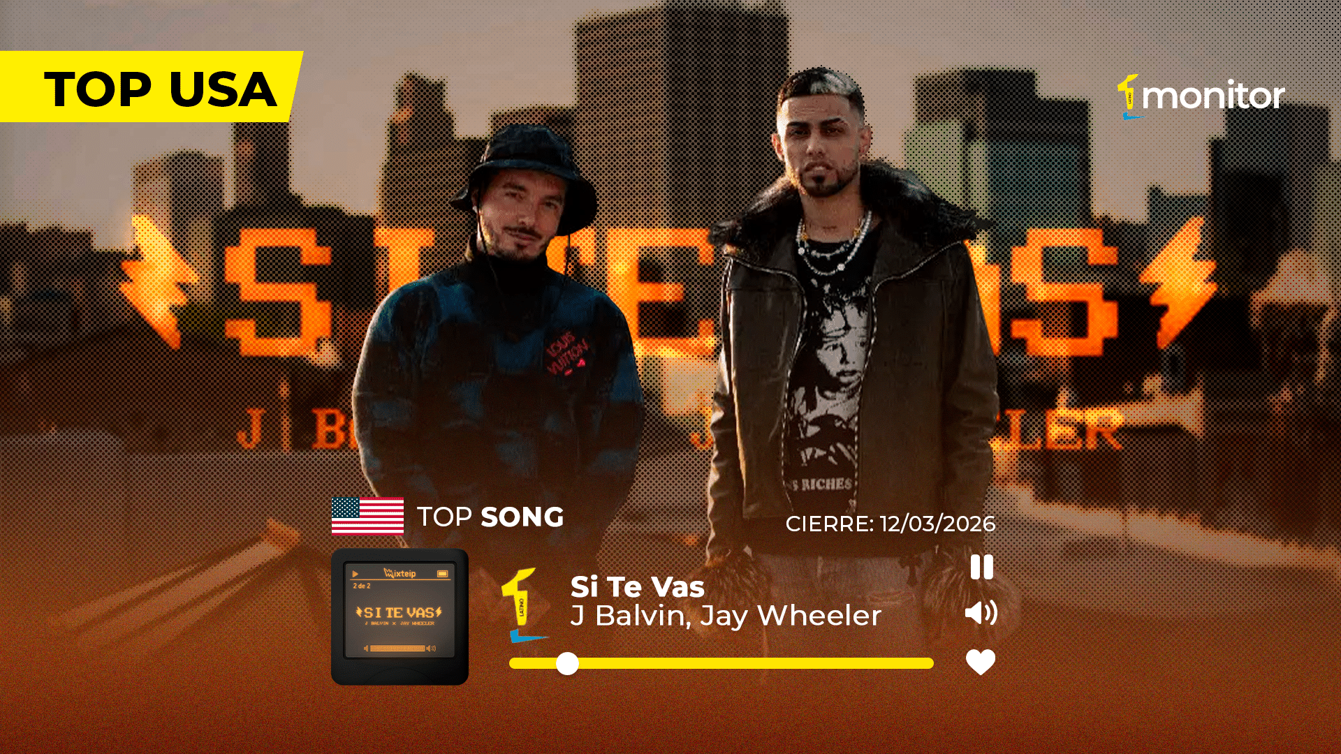 J Balvin conquista el #1 en USA con Si Te Vas: un himno al desamor que conecta con millones