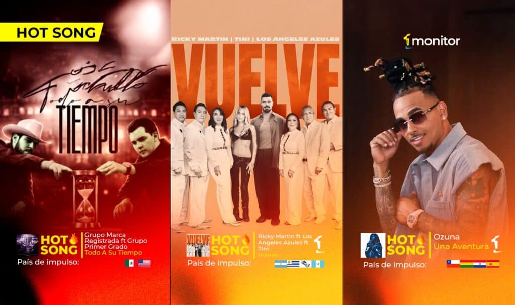 Hot Songs latino 2026 con Grupo Marca Registrada, Ozuna y Ricky Martin