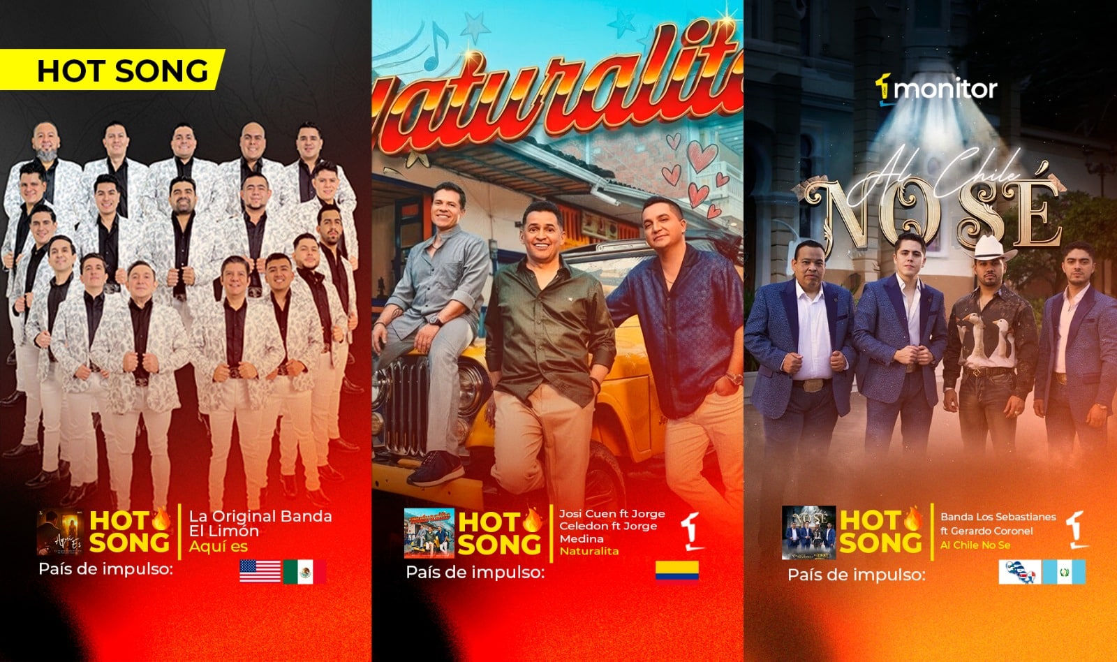 Entre fusiones y emociones: La Original Banda El Limón, Los Sebastianes y Josi Cuen destacan en HotSongs ￼