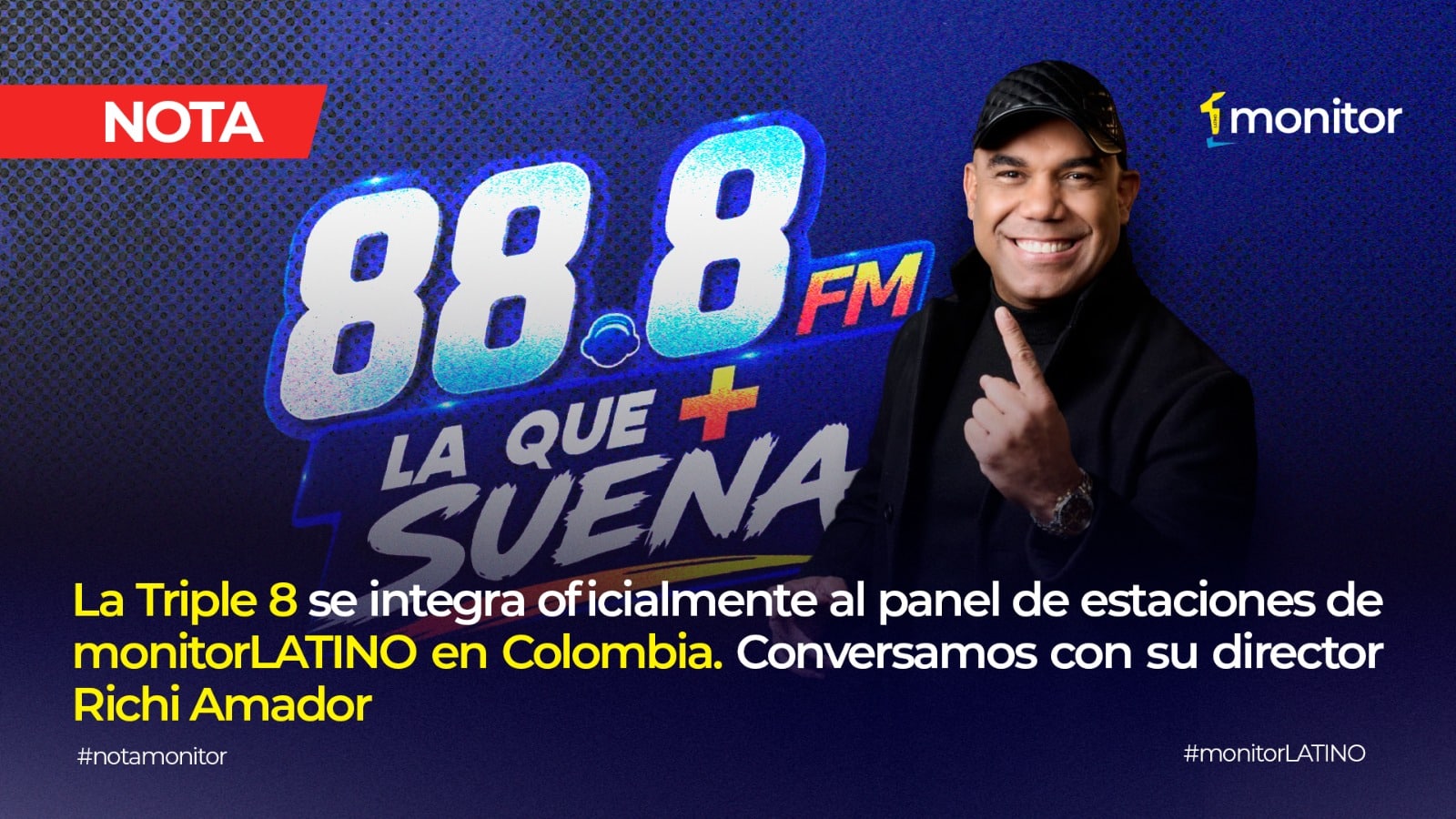 La Triple 8 se integra oficialmente al panel de estaciones de monitorLATINO en Colombia