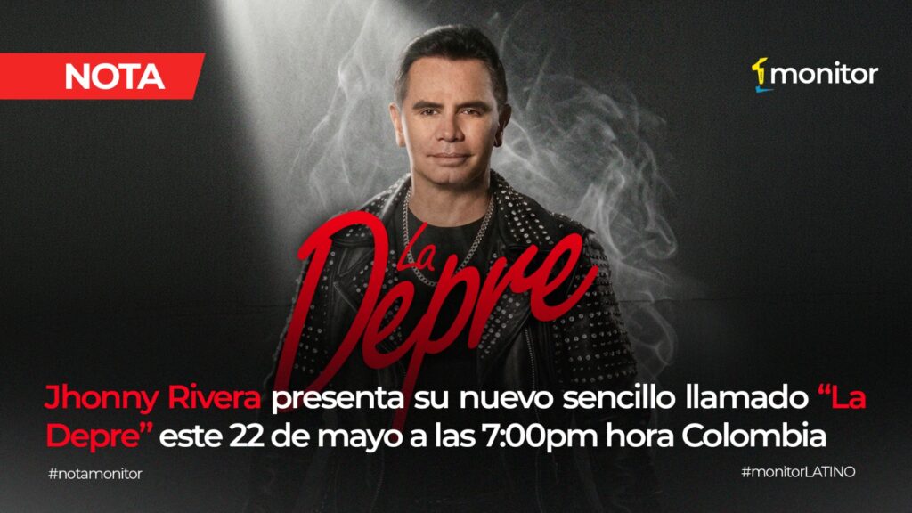 Jhonny Rivera promocionando su nuevo sencillo “La Depre” en un ambiente de despecho y nostalgia.