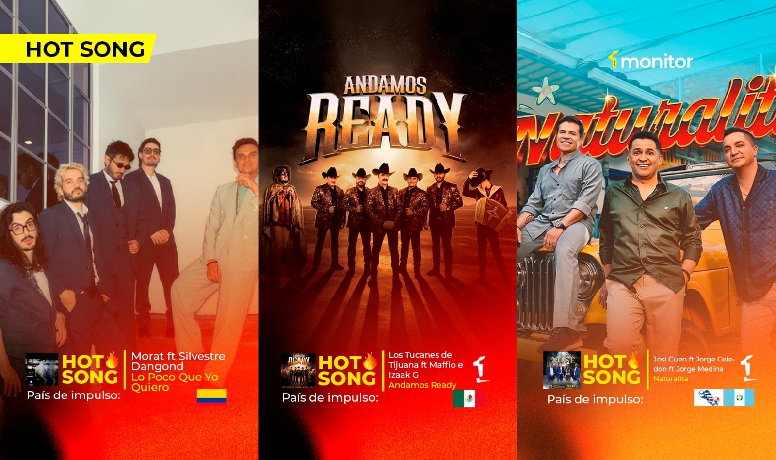 Entre la fiesta, la nostalgia y las fusiones latinas: Los Tucanes, Morat con Silvestre y Josi Cuen dominan las HotSongs