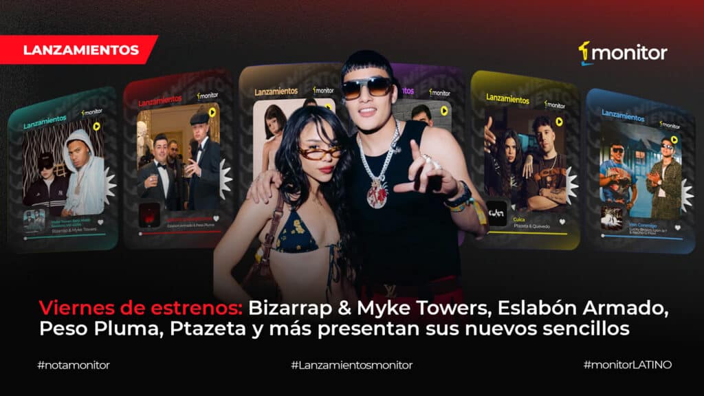 Bizarrap, Myke Towers, Peso Pluma, DANNA y Ptazeta protagonizan los lanzamientos musicales de la semana.
