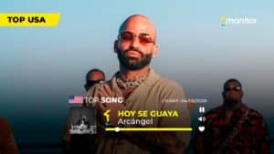 : Arcángel celebrando el éxito de “Hoy Se Guaya”, canción número uno en el Top monitorLATINO USA.