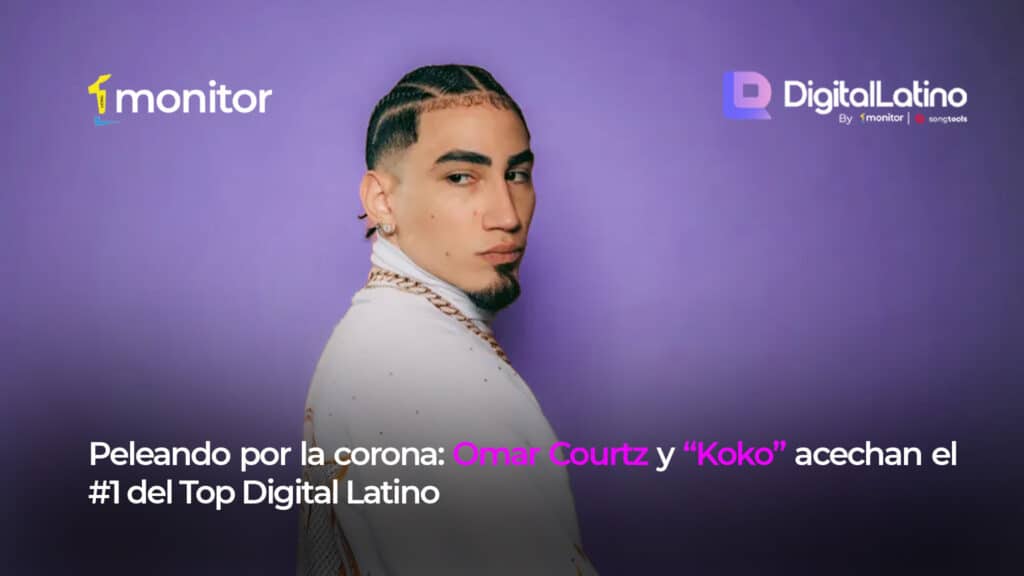 Top 5 Digital Latino Internacional al 3 de julio de 2026 con Neton Vega en el primer lugar y Omar Courtz en la segunda posición.
