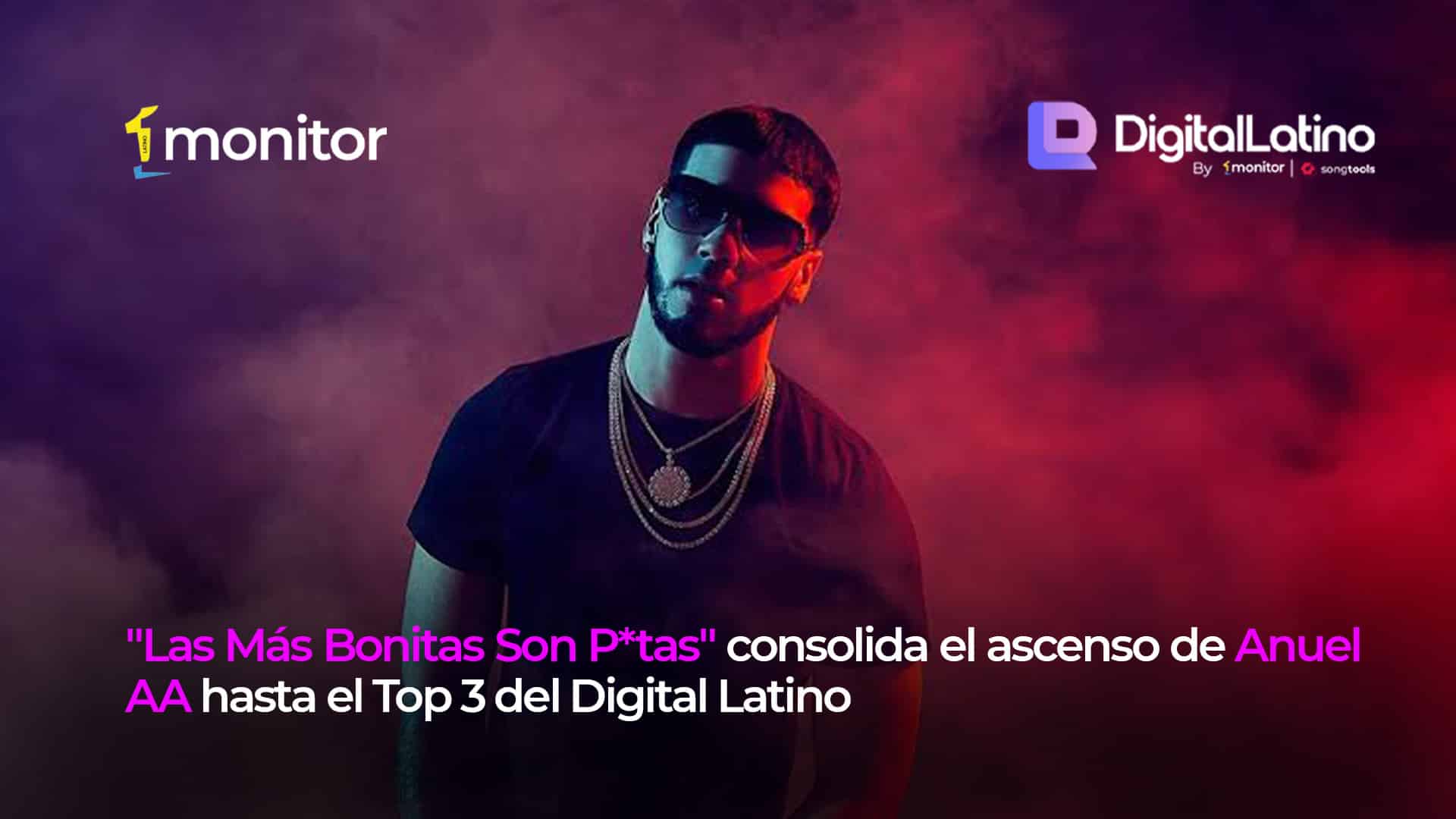 «Las Más Bonitas Son P*tas» consolida el ascenso de Anuel AA hasta el Top 3 del Digital Latino