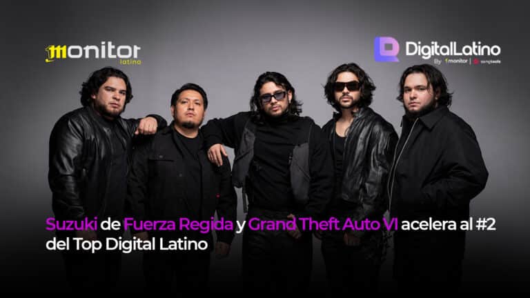 Suzuki de Fuerza Regida y Grand Theft Auto VI acelera al #2 del Top Digital Latino